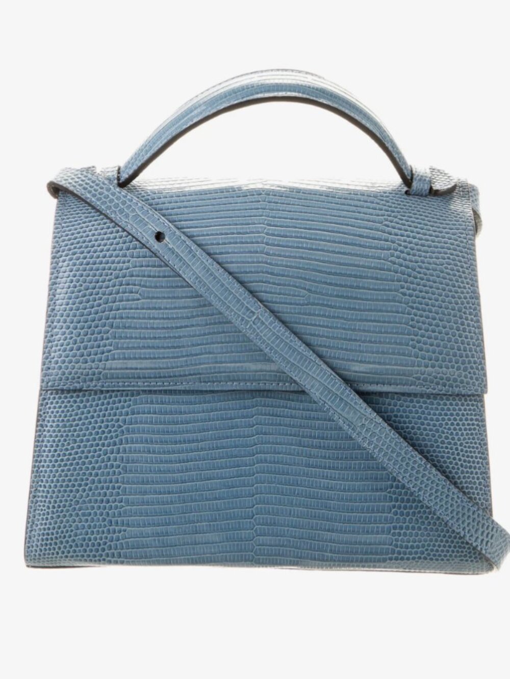 Hunting Season Blue Top Handle and Crossbody Lizard Bag